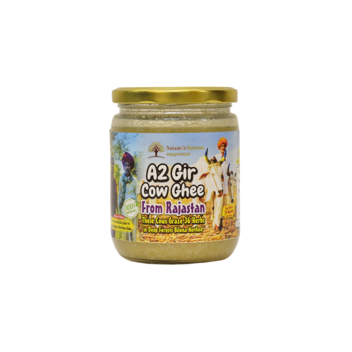 A2 Cow Ghee - From Gir Cows That Graze 36 Herbs In The Wild - Bilona Method