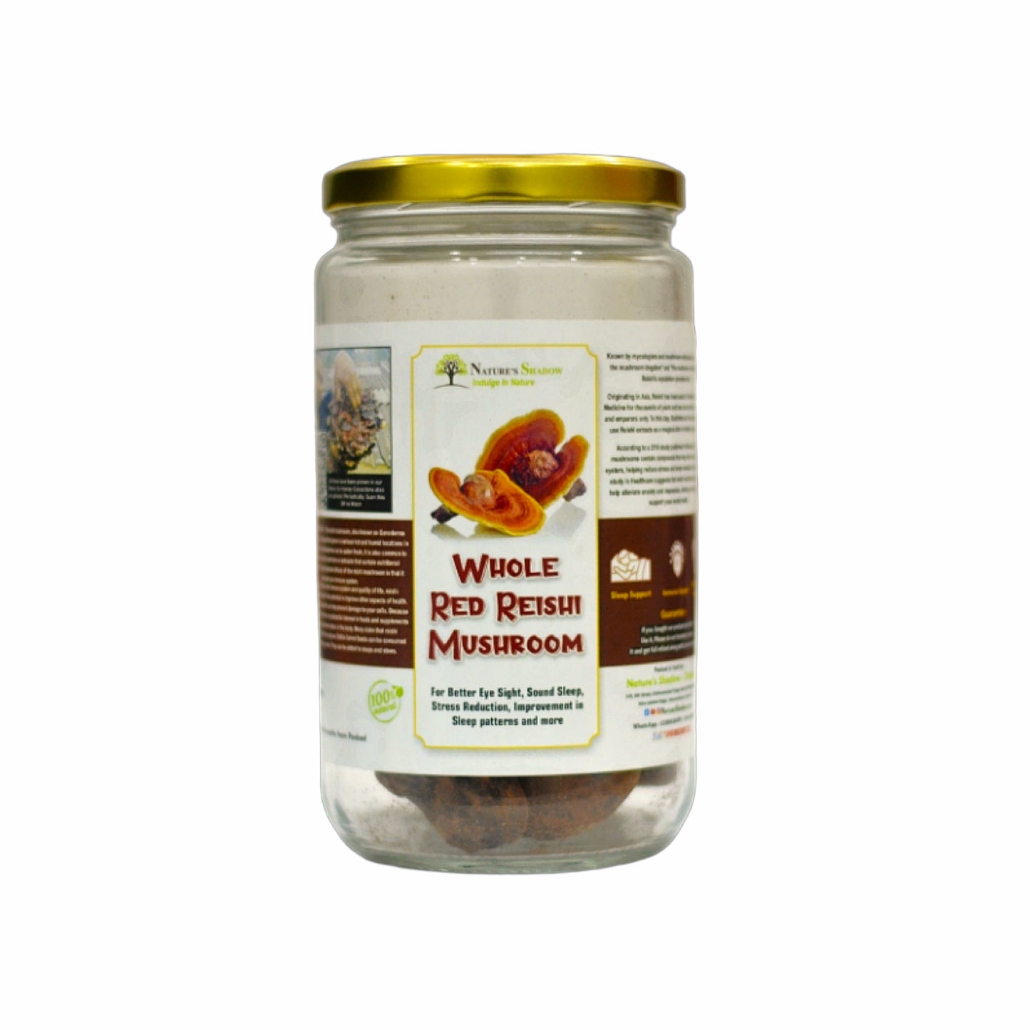 Whole Red Reishi Mushroom For Better Eye Sight and More - 50 Grams